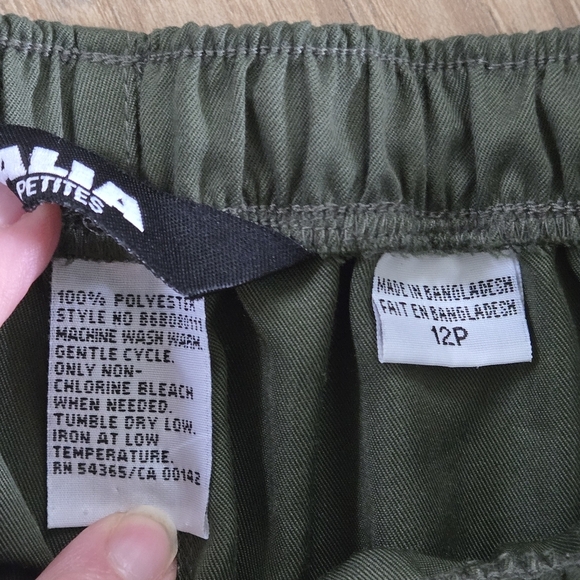 Alia Womens Size 12p Polyester Olive Green Pants - Picture 10 of 10
